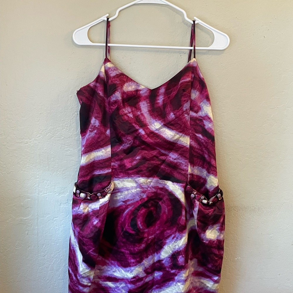 BCBGMaxAzria Vivid Purple and Cream Mini Dress